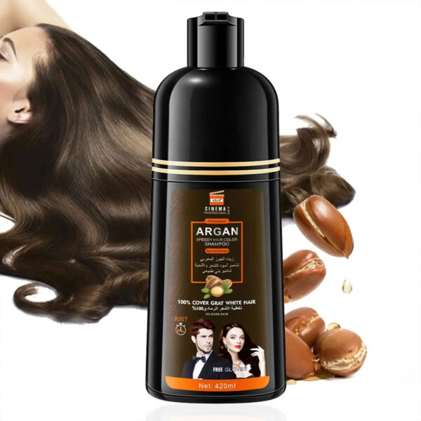 ⁦شامبو صبغة شعر بزيت الارجان اسود +شامبو صبغة شعر بزيت الارجان بني⁩ - الصورة ⁦2⁩